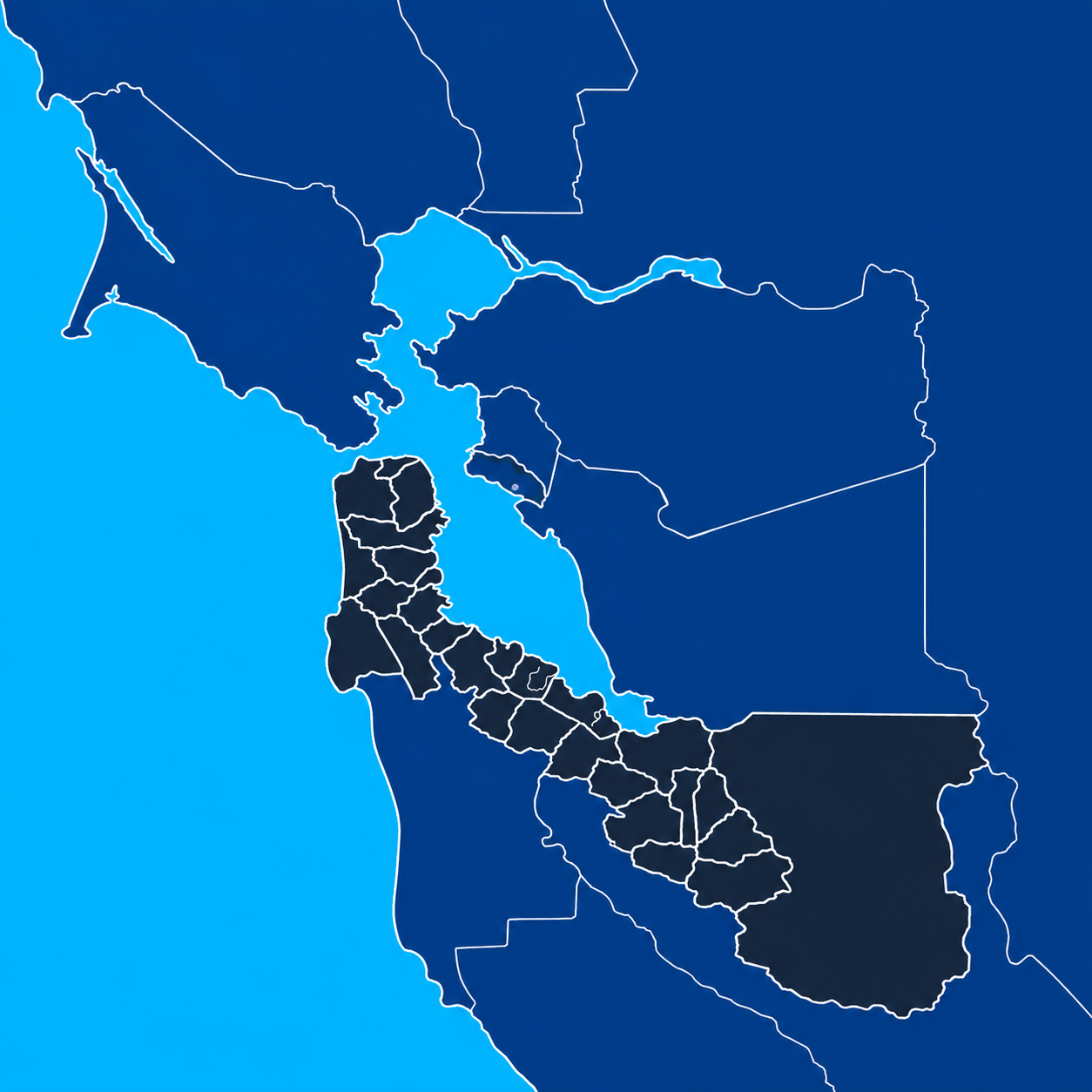Map of San Francisco Bay Area service area